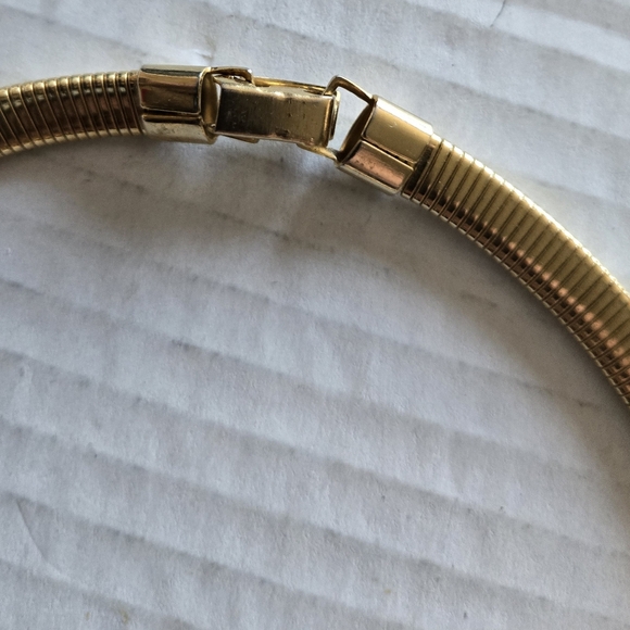 Gold Tone Enameled Snake Chain 17" Collar Necklace - Picture 6 of 9